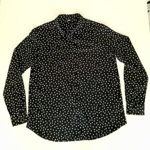 UNIQLO Black and White Polka Dot Button Down